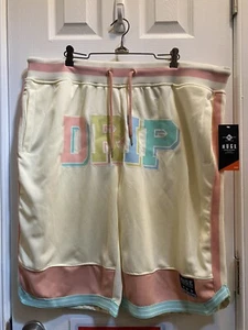 Huge Fashion Exchange “DRIP” Drawstring Basketball Shorts Men's Size 4XL Spandex - Picture 1 of 12
