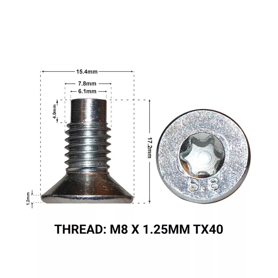 2X FRONT BRAKE DISC RETAINING SCREWS FITS: SMART FORTWO 2015- DRS1663G - Изображение 1 из 1