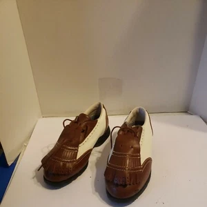 Etonic White/Brown Womens 6 W Used Golf Shoes - Picture 1 of 8