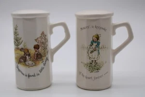 New Holly Hobbie 'Memory..' & 'Happiness is' Salt & Pepper Set 1974 - Never Used - Picture 1 of 6