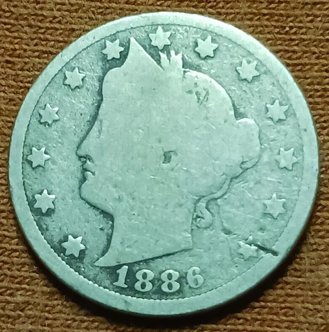 1886 LIBERTY NICKEL == VERY LOW MINTAGE == KEY DATE Cover