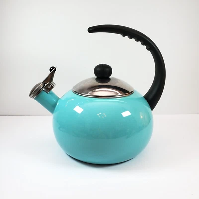 Farberware Tetera Luna Teal Aqua Silbato Estufa Superior 2.5qt Foto 1 de 4
