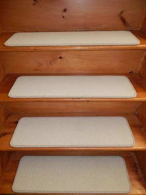 13 Steps = 9" X 30" + LANDING  28" X 30" Wool Woven Carpet Stair Treads. - Image 1 of 4