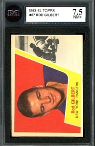 1963-64 TOPPS NHL HOCKEY #57 Rod Gilbert HOF KSA 7.5 NM+ New York Rangers Card - Picture 1 of 2