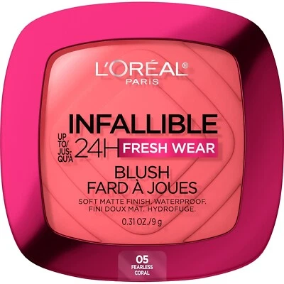 LOREAL Infallible 24H Fresh Wear Pressed Powder Blush FEARLESS CORAL 05 - Image 1 of 4