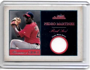 PEDRO MARTINEZ 2004 FLEER SHOWCASE GRACE GAME USED JERSEY ~ REDSOX - Picture 1 of 1