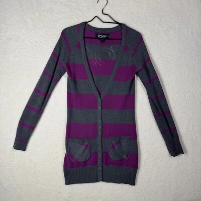 FOX Racing Womens L Cardigan Sweater Button Up Duster Casual Cozy Knit Cotton - Image 1 of 4