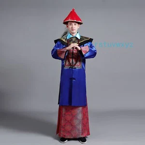 Nuovo Blu Dinastia Qing Ministro Principe Costumi Ufficiali Abiti Maschili Antichi - Foto 1 di 9