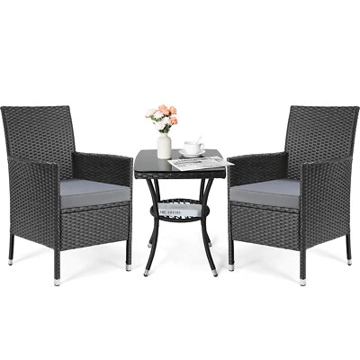 3tlg Rattanmöbel Gartenmöbel Sitzgruppe Modern Lounge Sofa Tisch Set Balkonmöbel - Bild 1 von 4