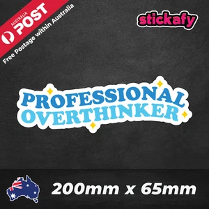 Professional Overthinker B Vinyl Sticker for Laptop Car Decal Boat Aussie Funny - Picture 1 of 5