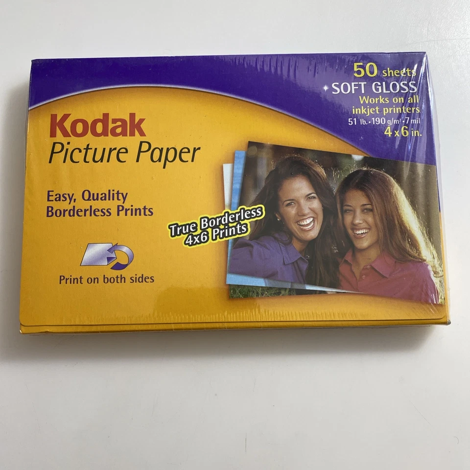 Kodak Picture Paper InkJet Printers 50 Sheets Soft Gloss 4" x 6" SEALED zacs - Image 1 of 2