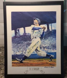 Joe DiMaggio Signed  James M. Amore Print JSA Authentication Framed NY Yankees  - Picture 1 of 4