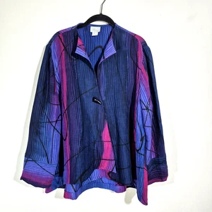 Kay Chapman Blazer Jacket Womens Large Colorful Lightweight Art To Wear Boho - Picture 1 of 11