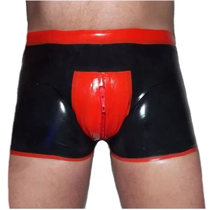 Latex Shorts - Schwarz mit rotem Rand  (XL) - Bild 1 von 5