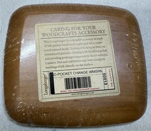 Longaberger 2003 Fathers Day Pocket Change Basket Warm Brown Wood Lid #50013 NEW - Picture 1 of 2