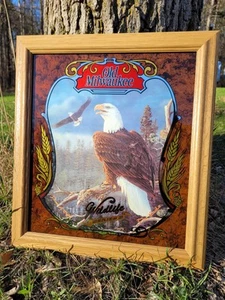Vecchio specchio Milwaukee Beer Wildlife serie II #1 L'aquila incorniciato 17x19 - Foto 1 di 4