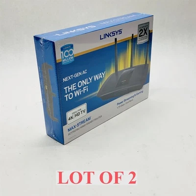 Linksys EA7400 Max-Stream AC1750 MU-MIMO Smart WiFi 5 Router *Lot 2 Sealed New* - Image 1 of 4