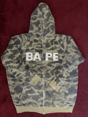 Bape Bapesta Bathing Ape Hoodie Rhinestone 3XL OG Nigo Vintage Green Camo - Image 1 of 4