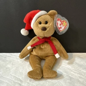 RARO TY Beanie Baby 1997 Peluche de Navidad Oso Santa - Imagen 1 de 8