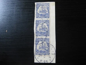 NUEVA COLONIA ALEMANA DE GUINEA Mi. ¡Tira de 3 estampillas Kaiser Yacht usadas #10! CV $14,50 - Imagen 1 de 1