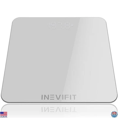 Báscula de baño digital INEVIFIT - Medición de peso de precisión hasta 400 libras, Foto 1 de 4