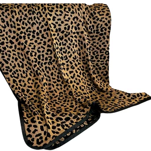 Made in USA Woven Tapestry Throw Blanket Cheetah Animal Print Large 52x72 NEW - Picture 1 of 5