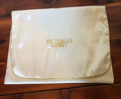 Victoria's Secret белье сумка слоновой кости золотой отделки шелковистый атлас свадебный 80-х 90-х винтажный - Изображение 1 из 4