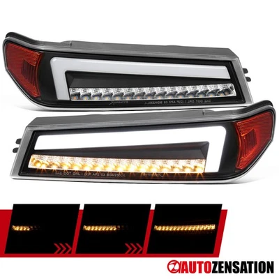 Fit 2004-2012 Chevy Colorado Canyon Black LED Corner Lights Sequential Signal - Image 1 of 4