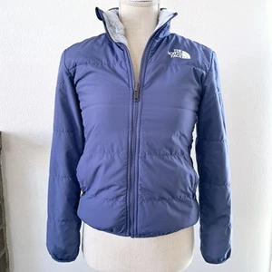 Girls North Face puffer jacket Size 12 Large Blue - Picture 1 of 8