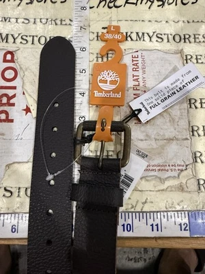 Nuevo cinturón de cuero Timberland 38-40 para hombre talla grande cuero liso grano completo Foto 1 de 4
