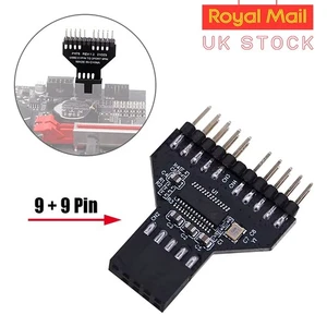 USB 2.0 9-Pin Header Splitter 1 zu 2 Verlängerung Adapter Hub für RGB Lüfter PC Gehäuse - Bild 1 von 6