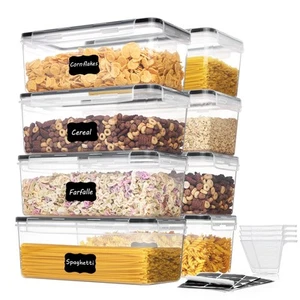 Airtight Food Storage Containers with Lids 8PCS Set 3.2L, Plastic Spaghetti C... - Picture 1 of 7