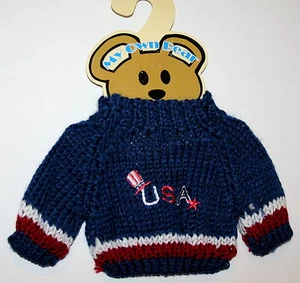 USA 4th Of July Plush Teddy Bear Knit Sweater Outfit fits 11-13 inch New MOC - Picture 1 of 1