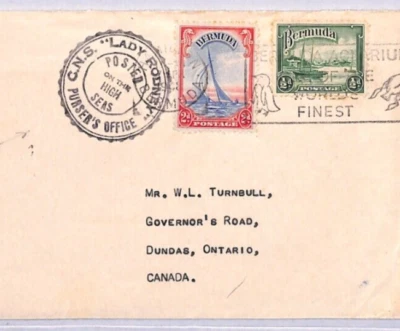 BERMUDA KGVI Cover *CNS LADY RODNEY* Maritime 1948 Superb SHIP Cachet YA139 - Image 1 of 4