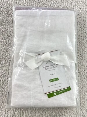 1 Pottery Barn LINO BELGA LINO Duotono Estándar Falsa Blanco/Lavanda $65 Nuevo Foto 1 de 4