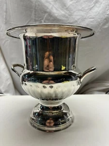 Secchiello ghiaccio refrigeratore vino champagne placcato R.H. Macy vintage alto 10" - Foto 1 di 9