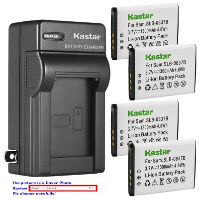 Carregador de parede CA bateria Kastar para Samsung SLB-0837B e Digimax L70 Digimax L70B - Imagem 1 de 4