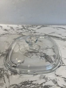 PYREX A9C 10" Square ClearGlass Casserole Replacement Lid w/Knob Handle - Picture 1 of 8