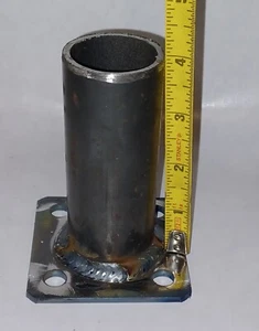 1 1/4" PIPE Railing 4" Base Repair Weld ON Broke loose Guard/ Retainer Rail Post - Picture 1 of 4