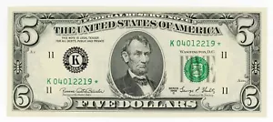 Series 1969-C $5 U.S. Federal Reserve UNC *Star* Note Dallas Banuelos/Shultz - Picture 1 of 2