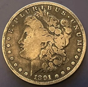 1891-O NICELY TONED SILVER MORGAN DOLLAR Very Fine or Better (see pics) - Picture 1 of 2