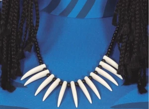 Collar Tribal Dientes Colmillo Vudú Dientes Bruja Doctor Elegante Vestido Para Hombres Mujer Caveña - Imagen 1 de 1