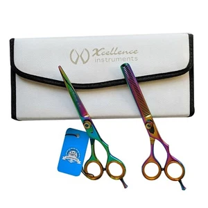 Juego de tijeras y adelgazamiento profesionales Xcellence para corte de pelo, multicolor - Imagen 1 de 9