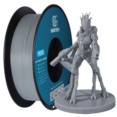 GEEETECH Filament PETG Gris 1.75mm 1kg/rouleau Consommables pour Imprimante 3D