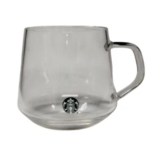 Starbucks Clear Glass Coffee Mug 16 Oz 473 mL Unique Tapered Design Durable - Picture 1 of 10