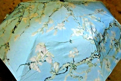  Paraguas de viaje compacto estampado Van Gogh flores de almendro negro azul nuevo con etiquetas envío gratuito Foto 1 de 4