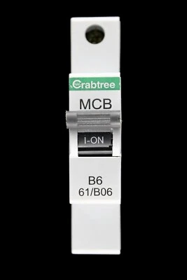 CRABTREE 6 AMP CURVE B 6kA MCB CIRCUIT BREAKER 61/B06 STARBREAKER