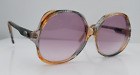 Vintage Diane Von Furstenberg Dream Brown Gray Round Horn-Rim Sunglasses Frames