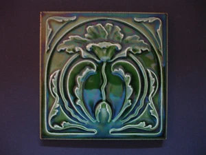 Jugendstil - Fliese T o p - Zustand tile art nouveau carreau - Bild 1 von 3