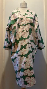 Wild Clouds Pocket Kimono Jacket Festival Celestial Print Cotton Linen NEW Green - Picture 1 of 9